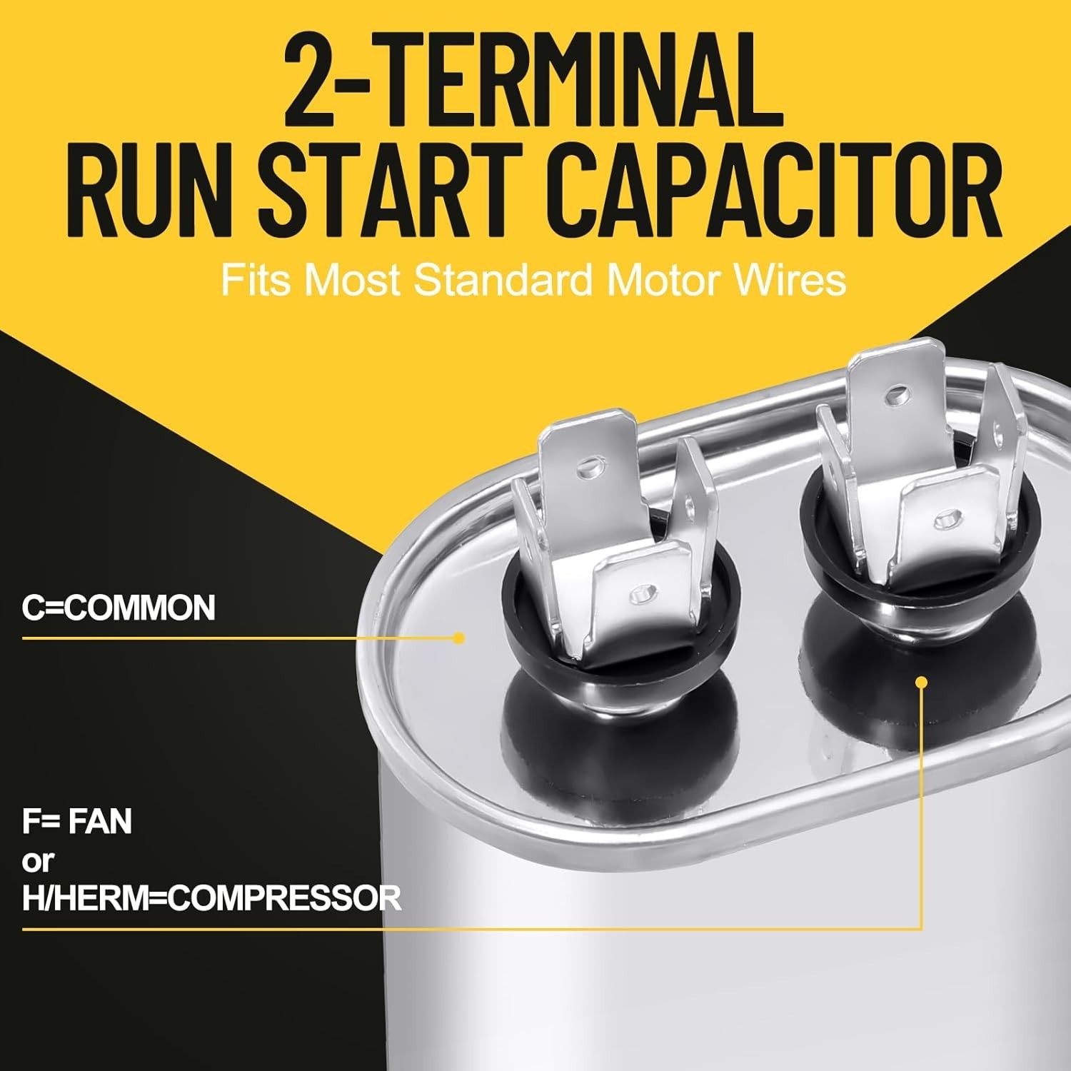 Heavy Duty 10 Microfarad Oval AC Capacitor 370/440V for Condenser Fan Motor