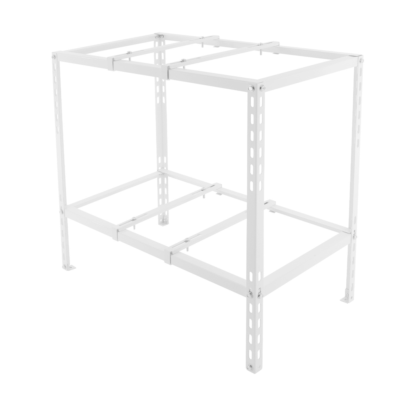 35x20x35in White AC Support Bracket Double Tier 110LB Capacity for Outdoor Unit