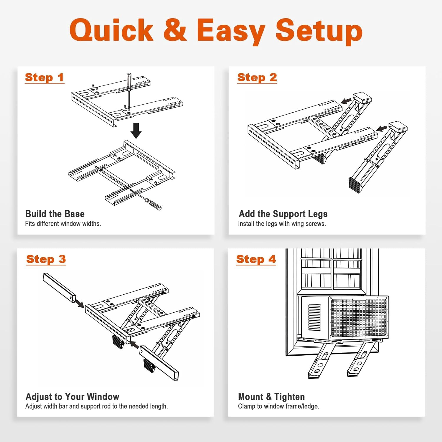 Update Window Air Conditioner Support Bracket No Drilling, No Tools, Quick Insta