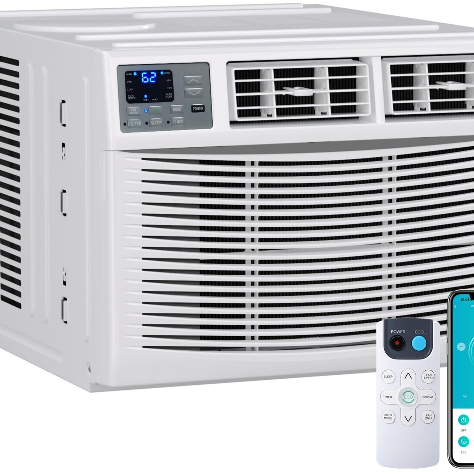 ✅8000 BTU Window Air Conditioner with Heater WiFi Smart Window AC Unit 350 Sq