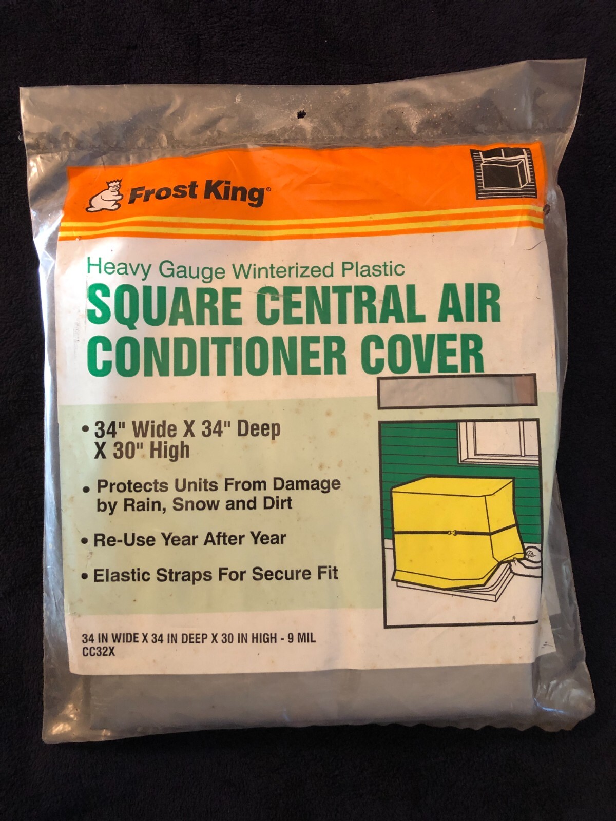 FROST KING 34″ X 30″ X 34″ Air Conditioner Cover CC32X Grey SEALED FAST SHIP!