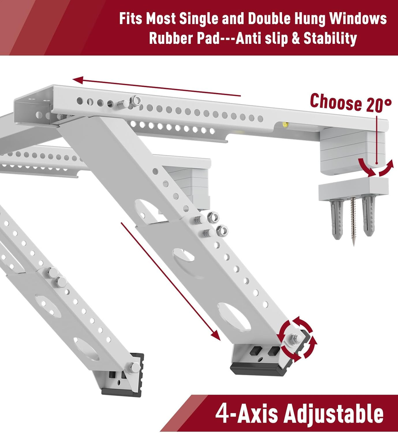 LEOPO Air Conditioner Support Bracket,Fits Single & Double-Hung Windows,Heavy Du