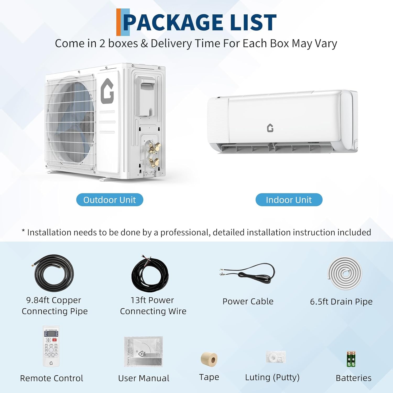 12000BTU Mini Split Air Conditioner & Heater,22 SEER2 115V,WiFi & Remote Control