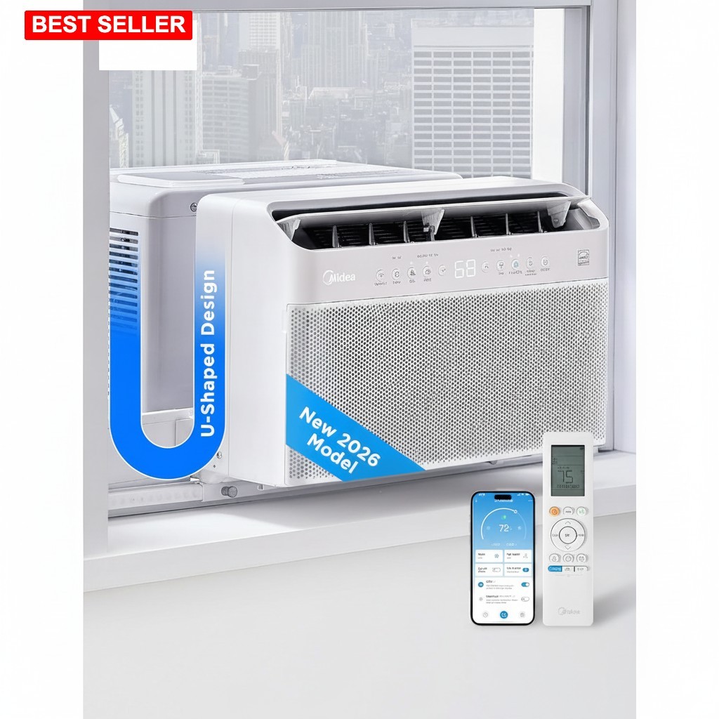 Window Air Conditioner 6000 BTU U-Shaped Smart Inverter Open Window Alexa