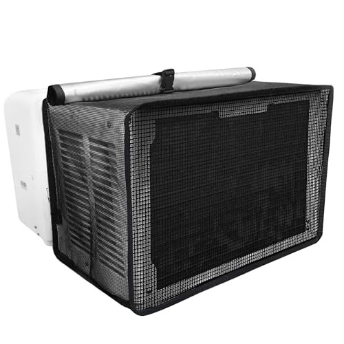 U-shaped Window Air Conditioner Cover: Black (Upgraded Black Top Cover)