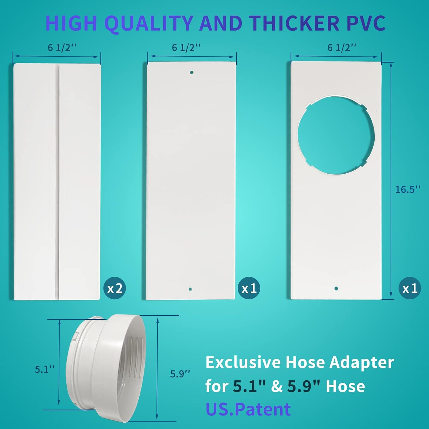 Portable AC Window Vent Kit – Complete Air Conditioner Window Kit, Adjustable PV