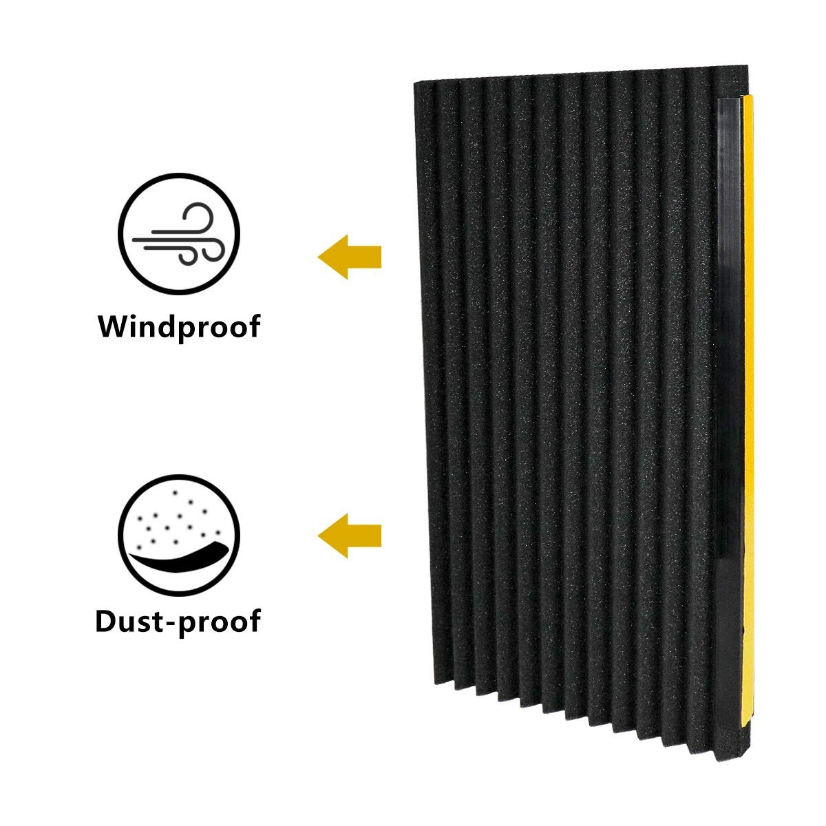 Window Air Conditioner Foam Insulation Panels Kit – 2 Pack, Black, 17″x9″x7/8