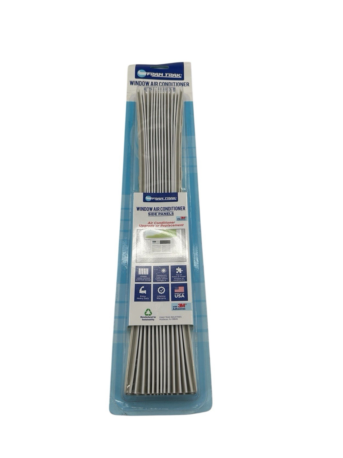 Fram Trak Adhesive Replacement Window Air Conditioner Side Panels, 19″ H x 12″ W