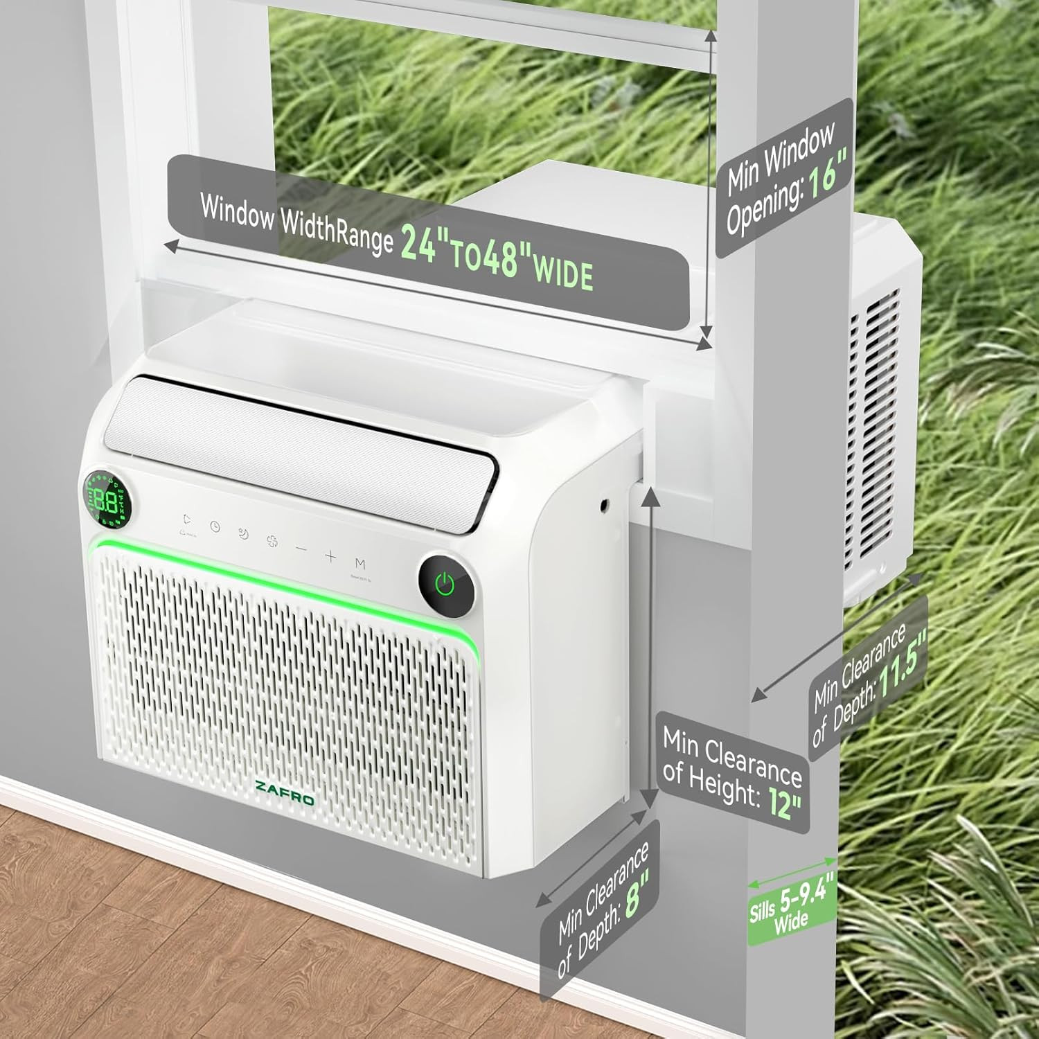 U Shaped Inverter Window Air Conditioner, Ultra Quiet (32Db), 10000BTU ASHRAE (6