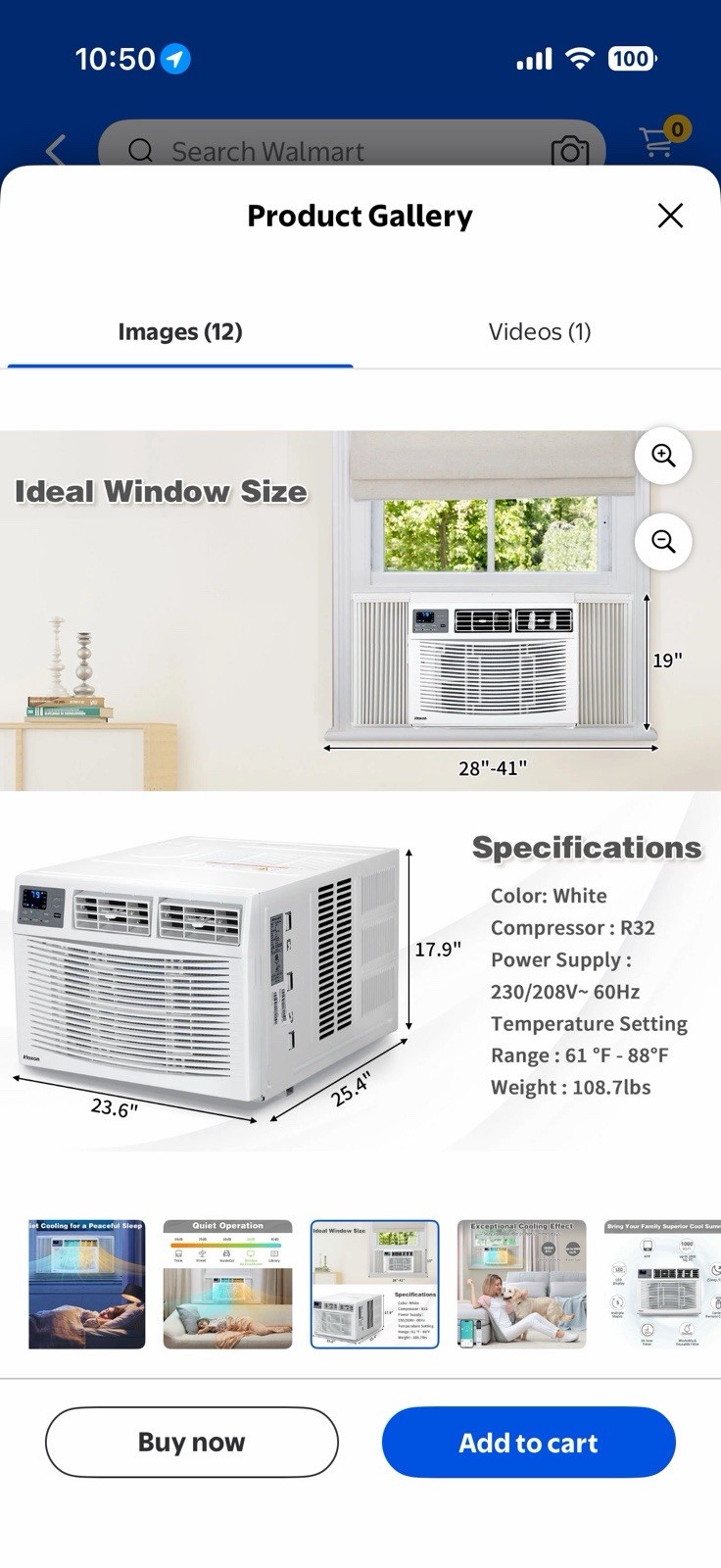 18000 BTU Window Air Conditioner with Remote, WIFI AC Unit & Heater Combo, 230V