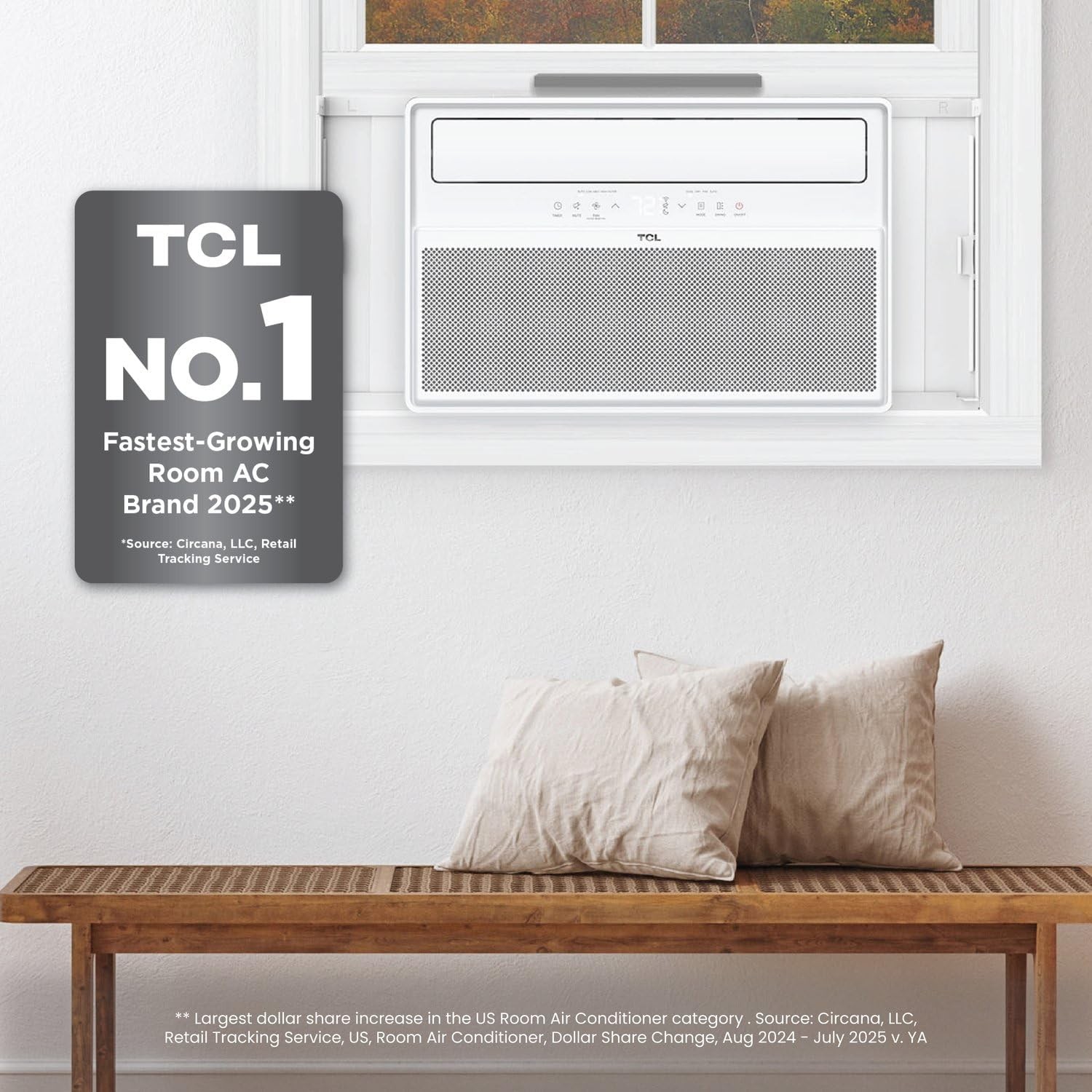 TCL 12,000 BTU Q-Series Smart Inverter Window AC, Ultra-Quiet, Cools 550 sq ft