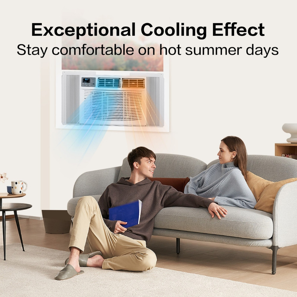 12000 BTU AC Heat & Cool Window Air Conditioner W/Wifi, Remote Control 550 sq.ft