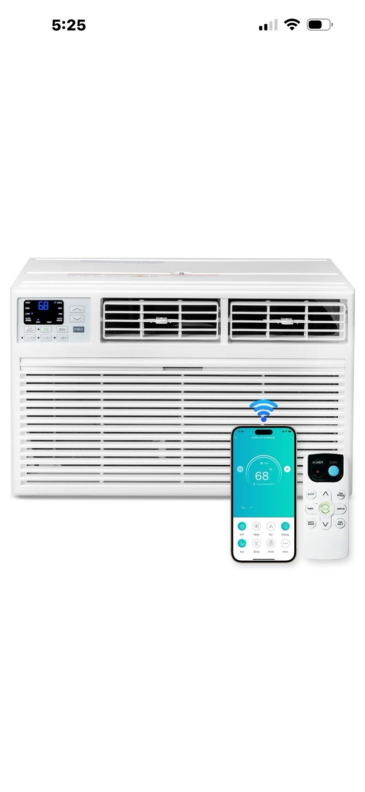 ROVSUN Window/Wall Air Conditioner 8000-14000 BTU White Remote App Control Wi-Fi