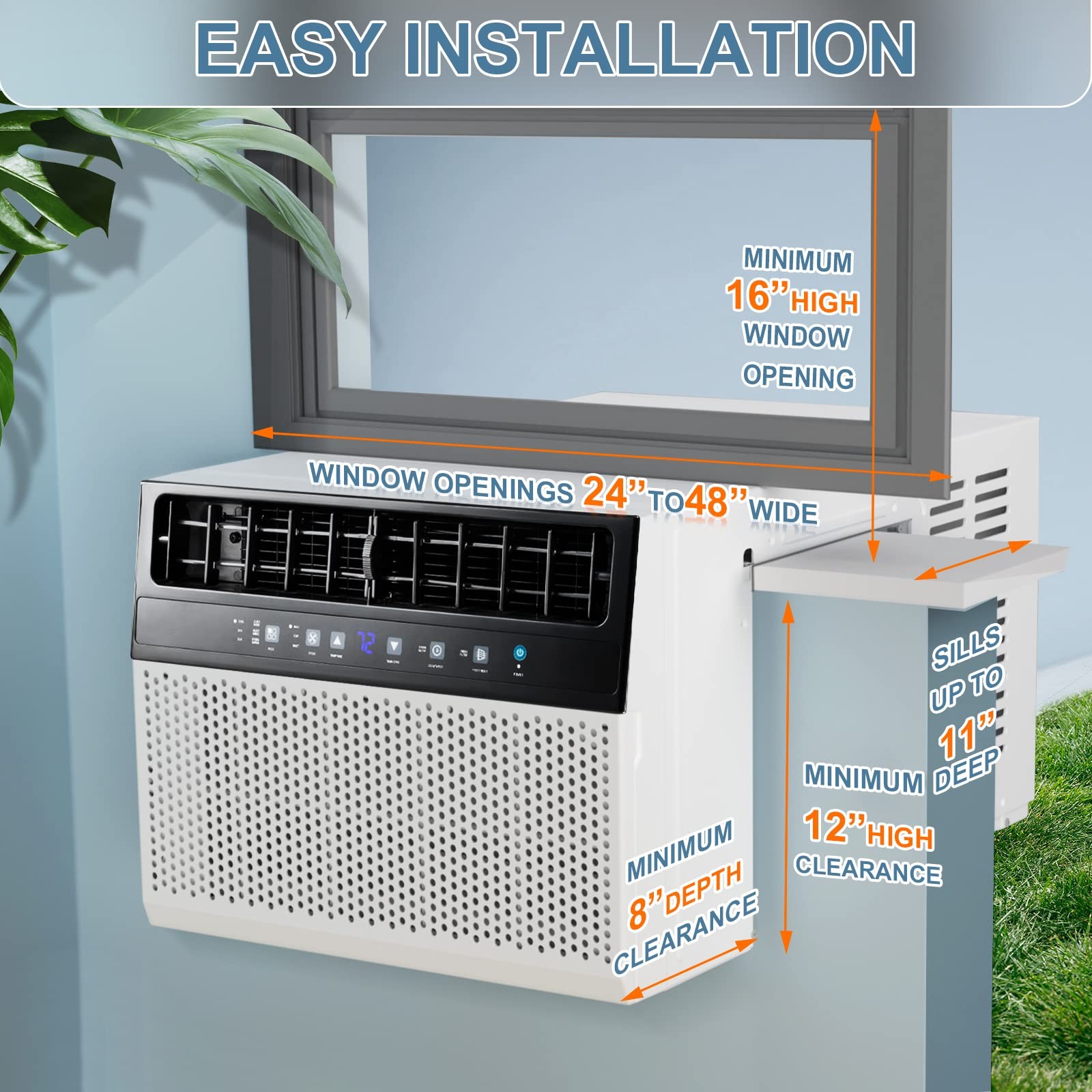 Antarctic Star 12,000 BTU Window Air Conditioners, U-Sha