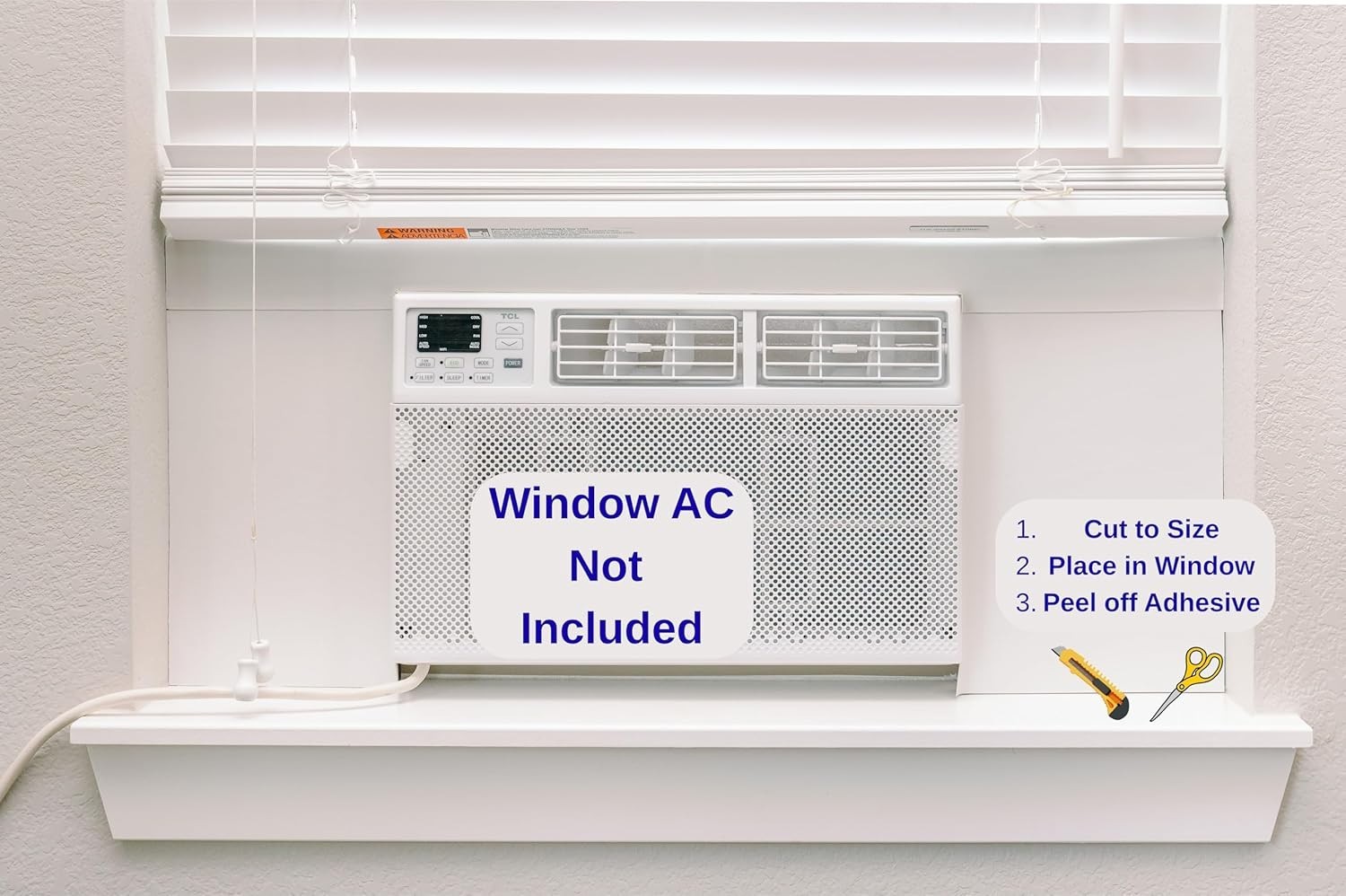Energy-Efficient Window AC Insulation Panels – White Vinyl & Foam Design
