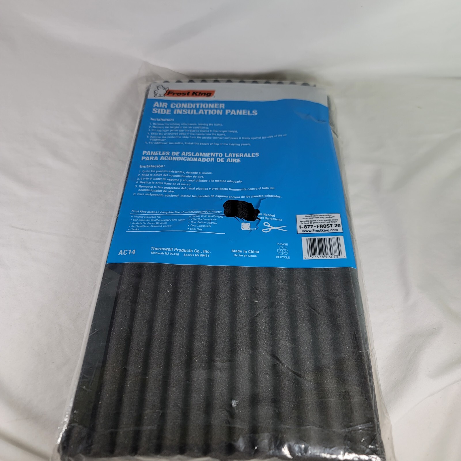 Thermwell Window Air Conditioner Foam Side Panels, 9 x 18 x 7/8-In., 2-Pack