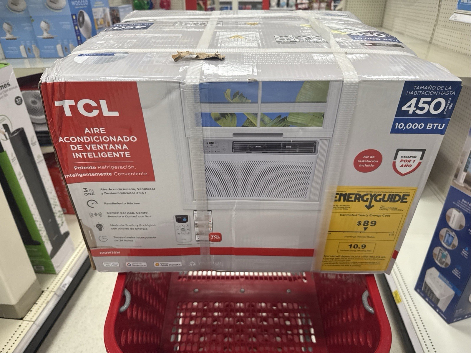 TCL H10W35W 10000 BTU Smart Window Air Conditioner with Remote 450 Sq. Ft. NEW