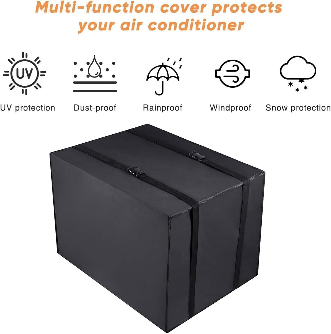 2 Pack Outdoor Window AC Unit Covers Black Waterproof Dust-Proof Insulation Prot
