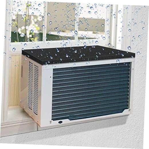 Window Air Conditioner Drip Cushion, AC Rain Cover Magnetic Black-flat