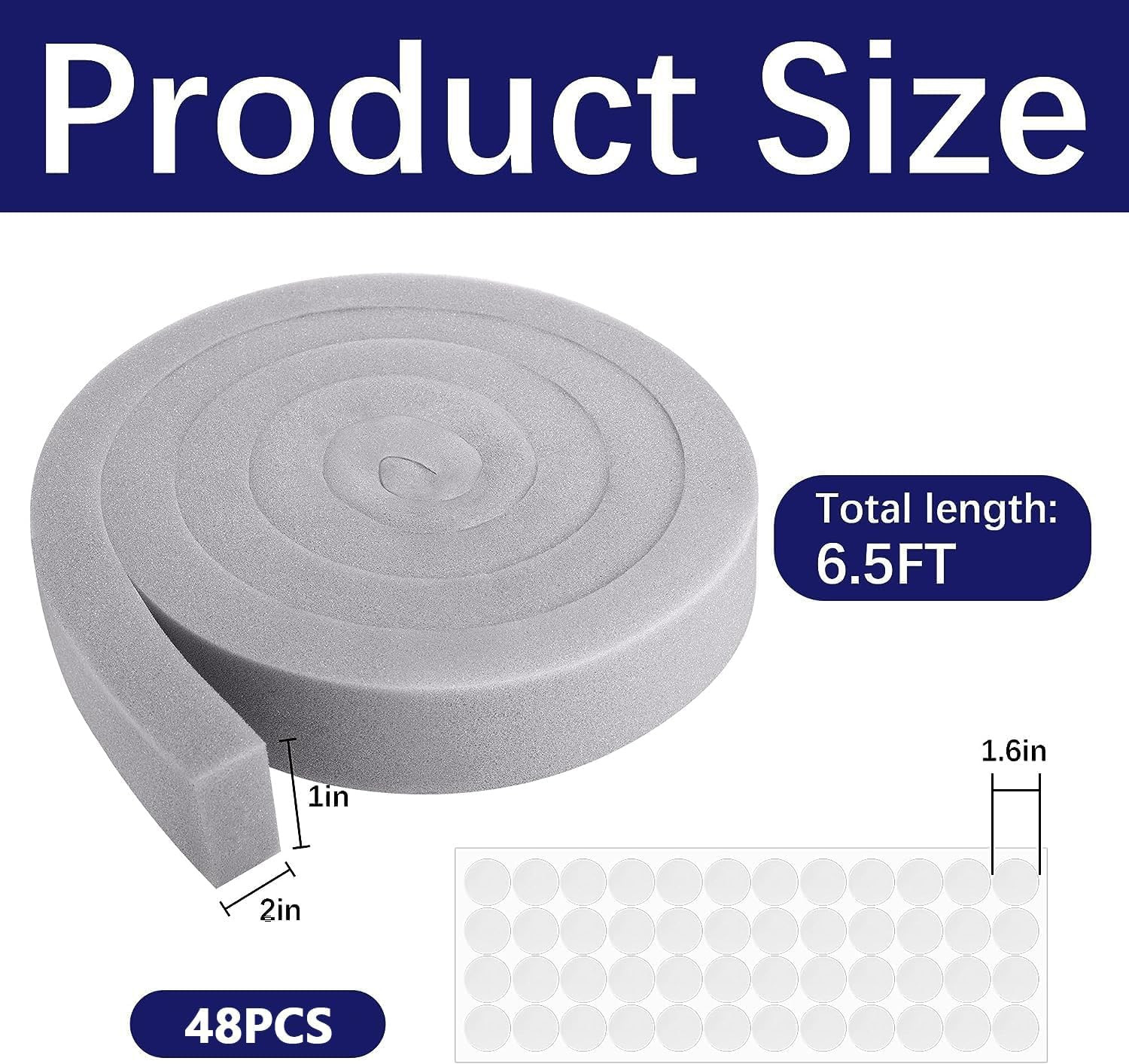 2 Pcs Air Conditioner Foam Tape-2” X 1” X 6.5 Ft Foam Air Conditioner Weathers
