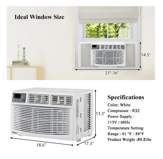 ktaxon 24000btu window air conditioner with wifi and eco mode for medium rooms