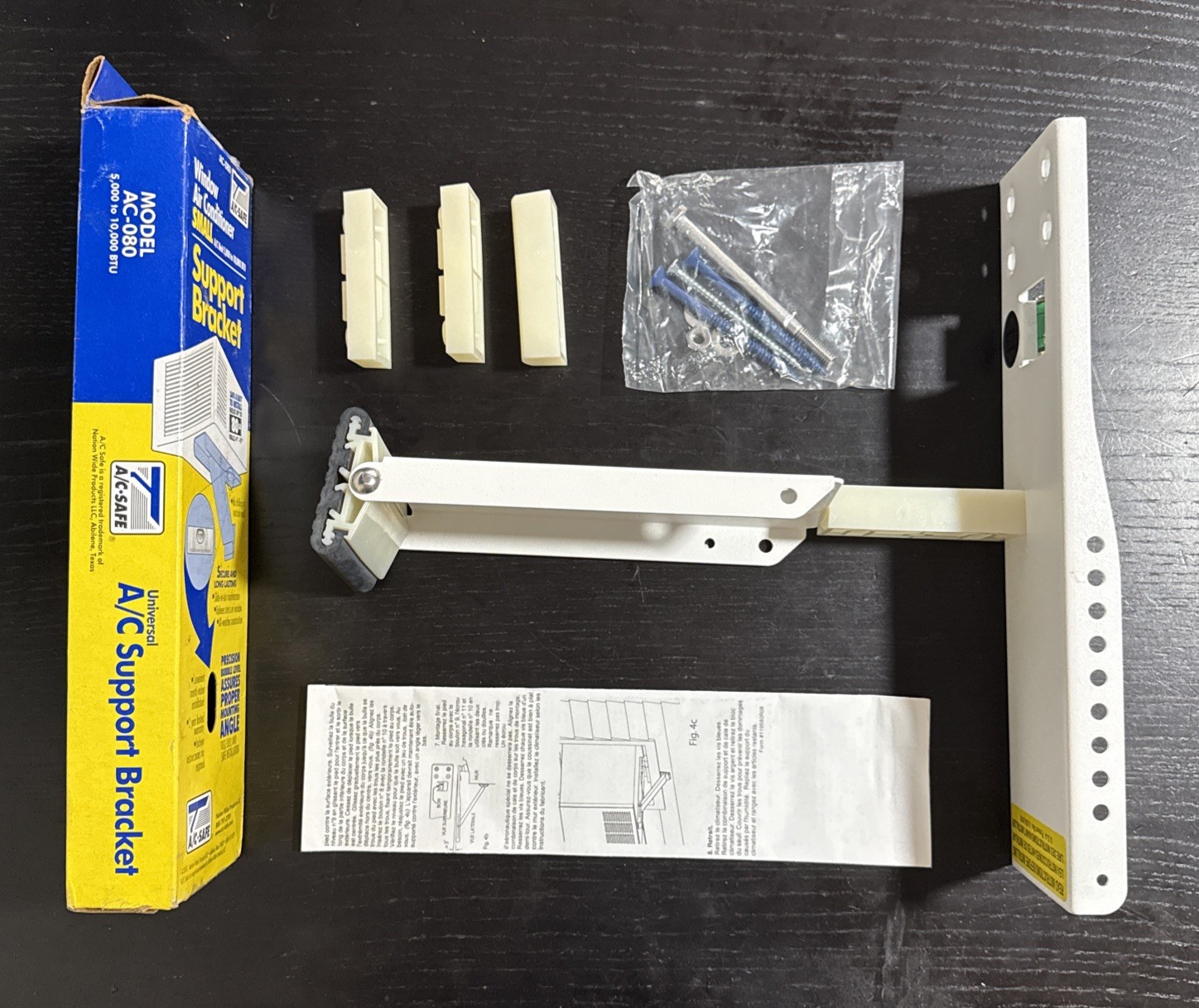 AC Safe AC-080 Universal Light-Duty Air Conditioner Support Bracket, Up to 80lb