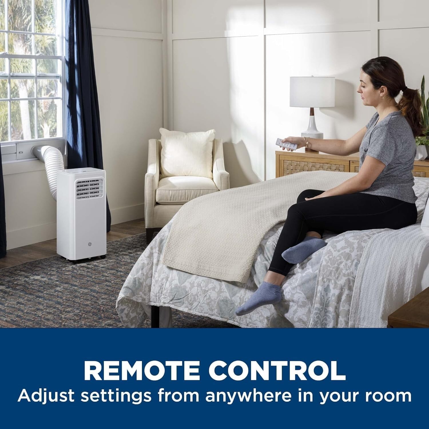 GE 6,000 BTU DOE Portable Air Conditioner Compact 3-in-1 AC Dehumidifier