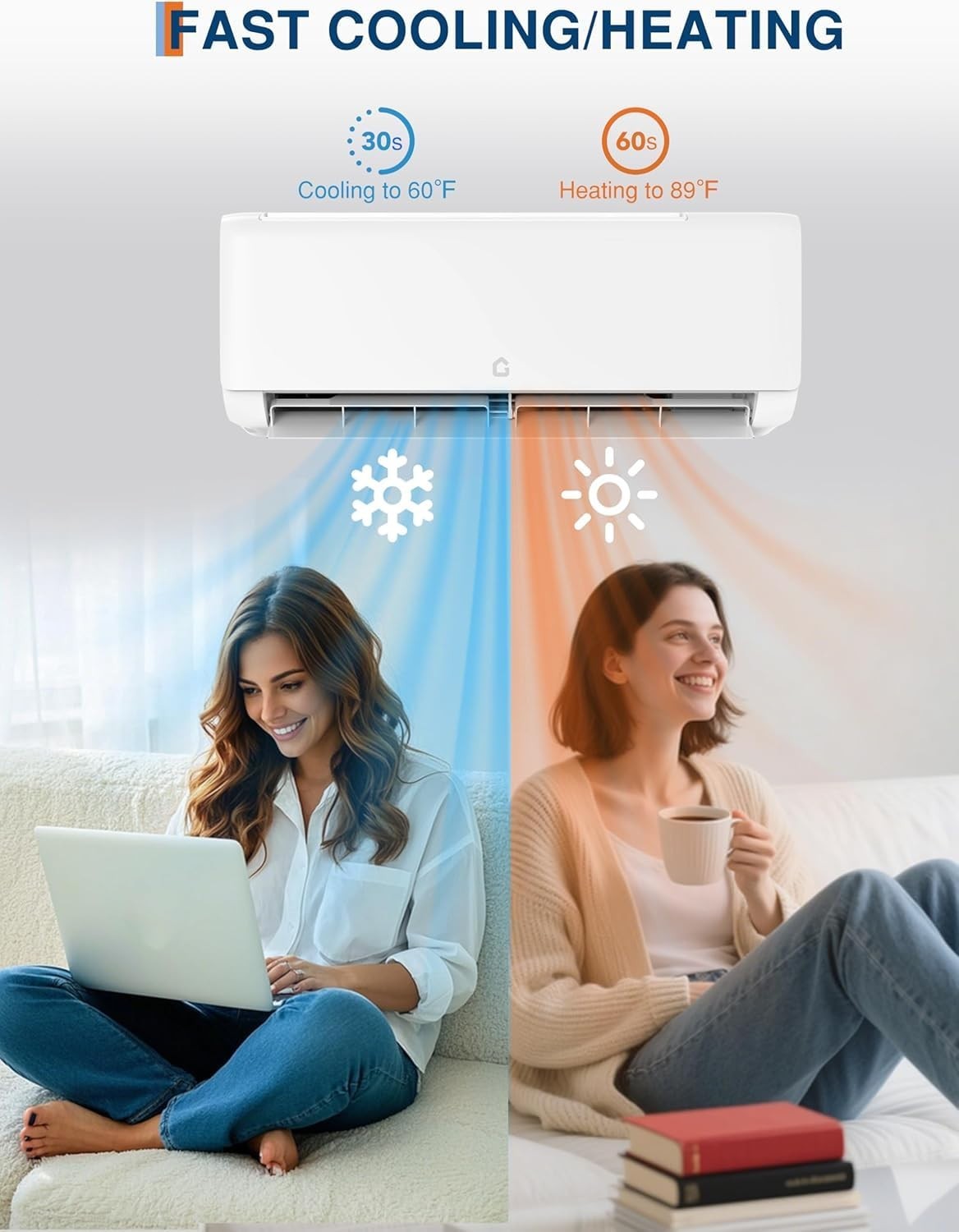 24000 BTU Mini Split Air Conditioner Heat Pump 19 SEER2 Ductless Mini Split 230V