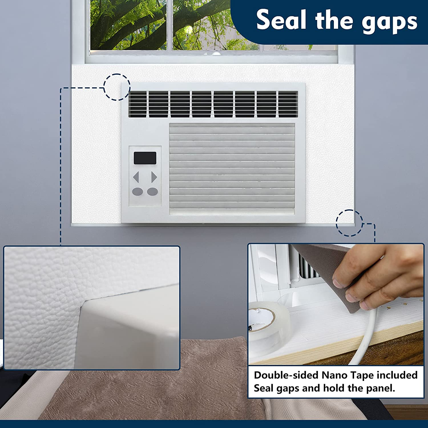 Window Air Conditioner Surround Foam Insulation Panels,Ac Side Insulating Sun Bl