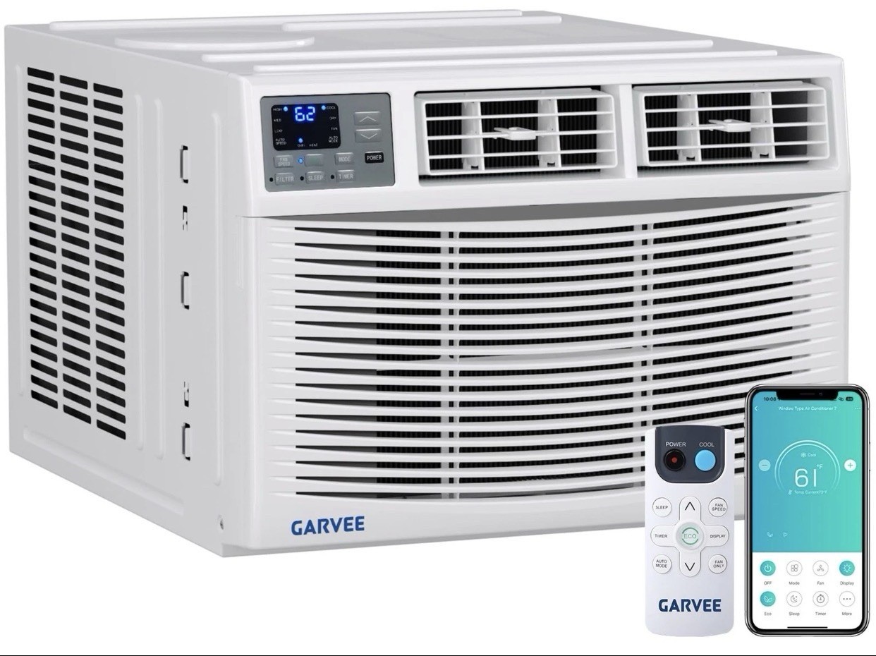 8,000 BTU Heat and Cool Window Air Conditioner w/ Wifi, Remote Control 350 sq.ft