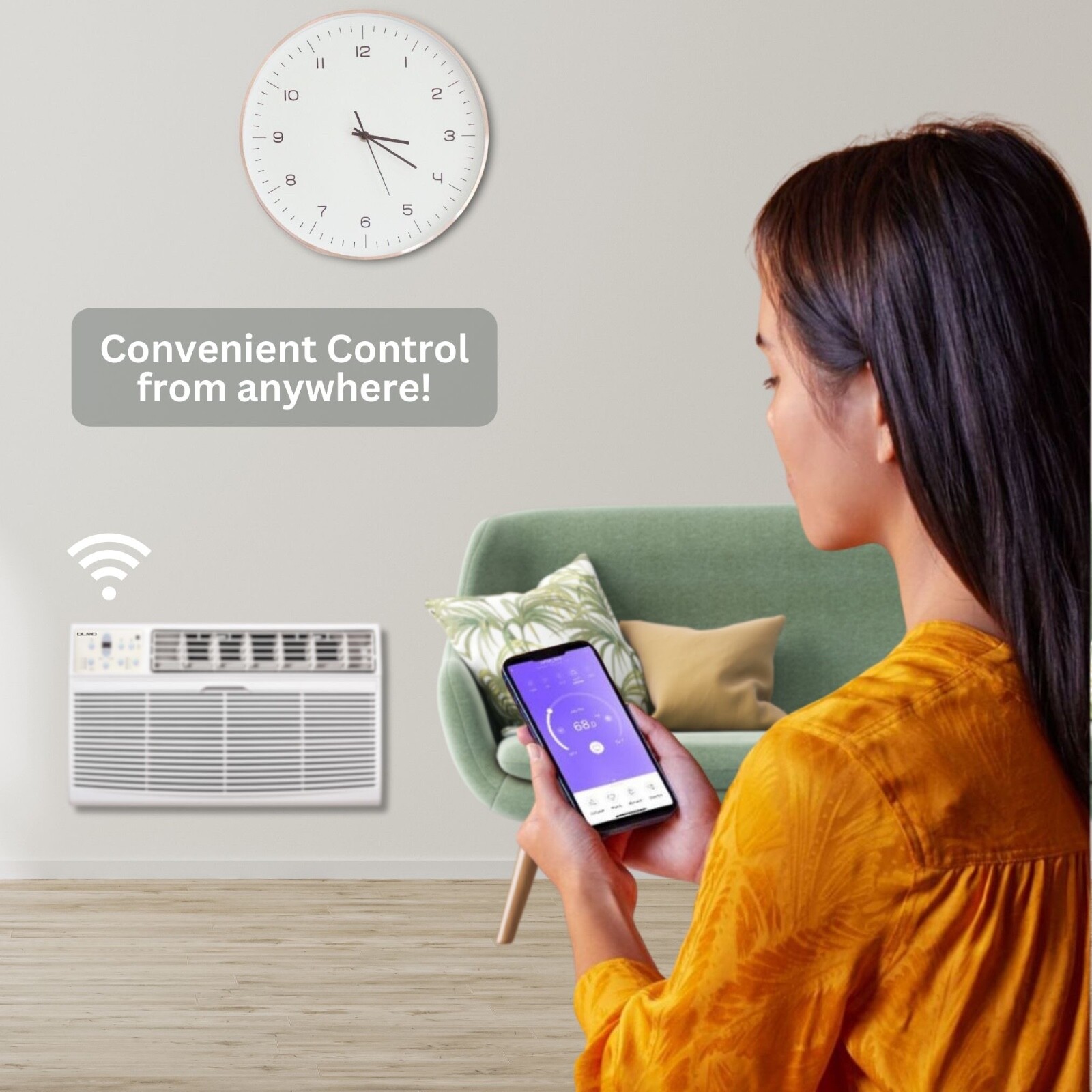OLMO 14000 BTU 230V Through the Wall Air Conditioner Cooling Only – WiFi