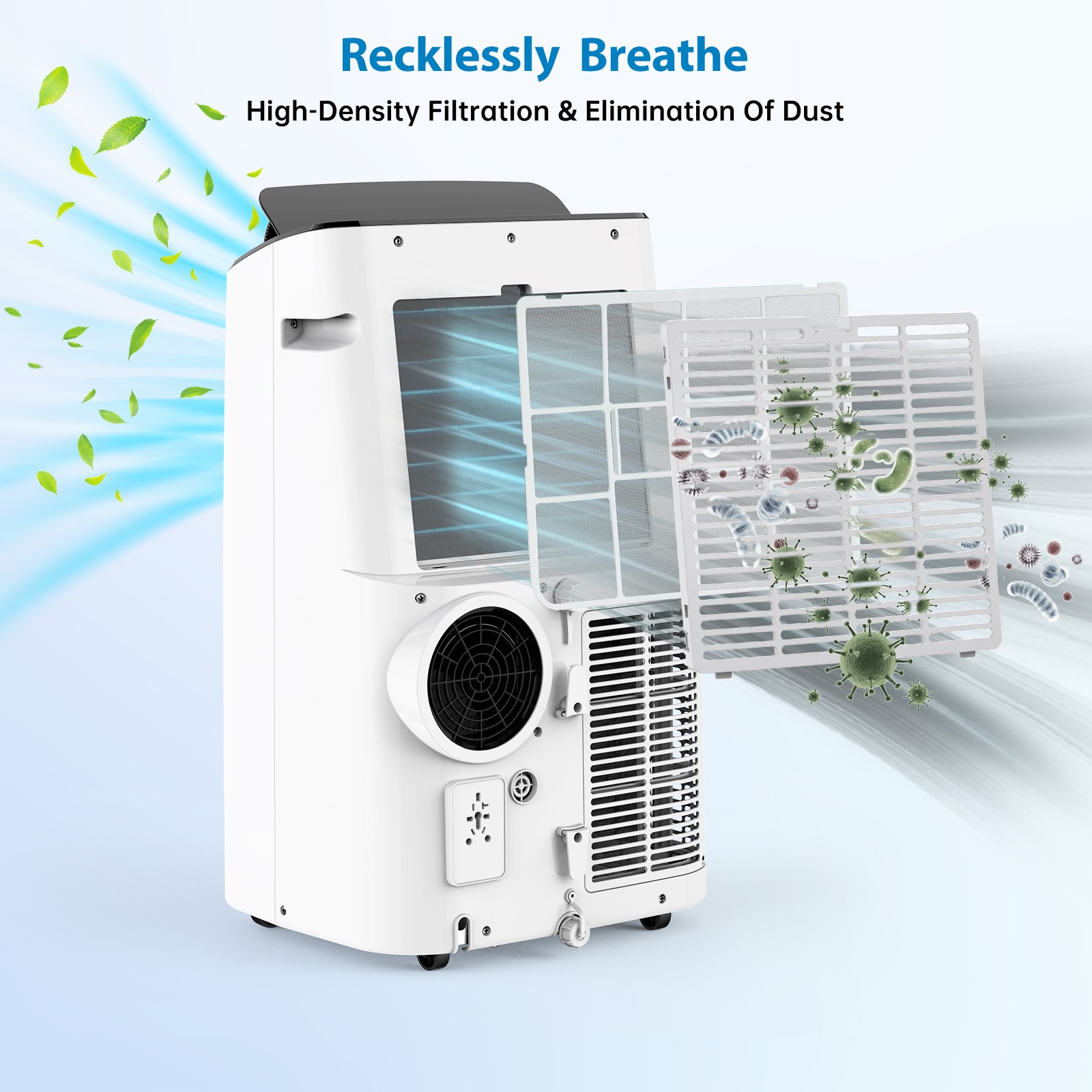 14000 BTU Portable Air Conditioner Ceer 7.7,48dB,Remote Control,1115W 750 Sq.Ft