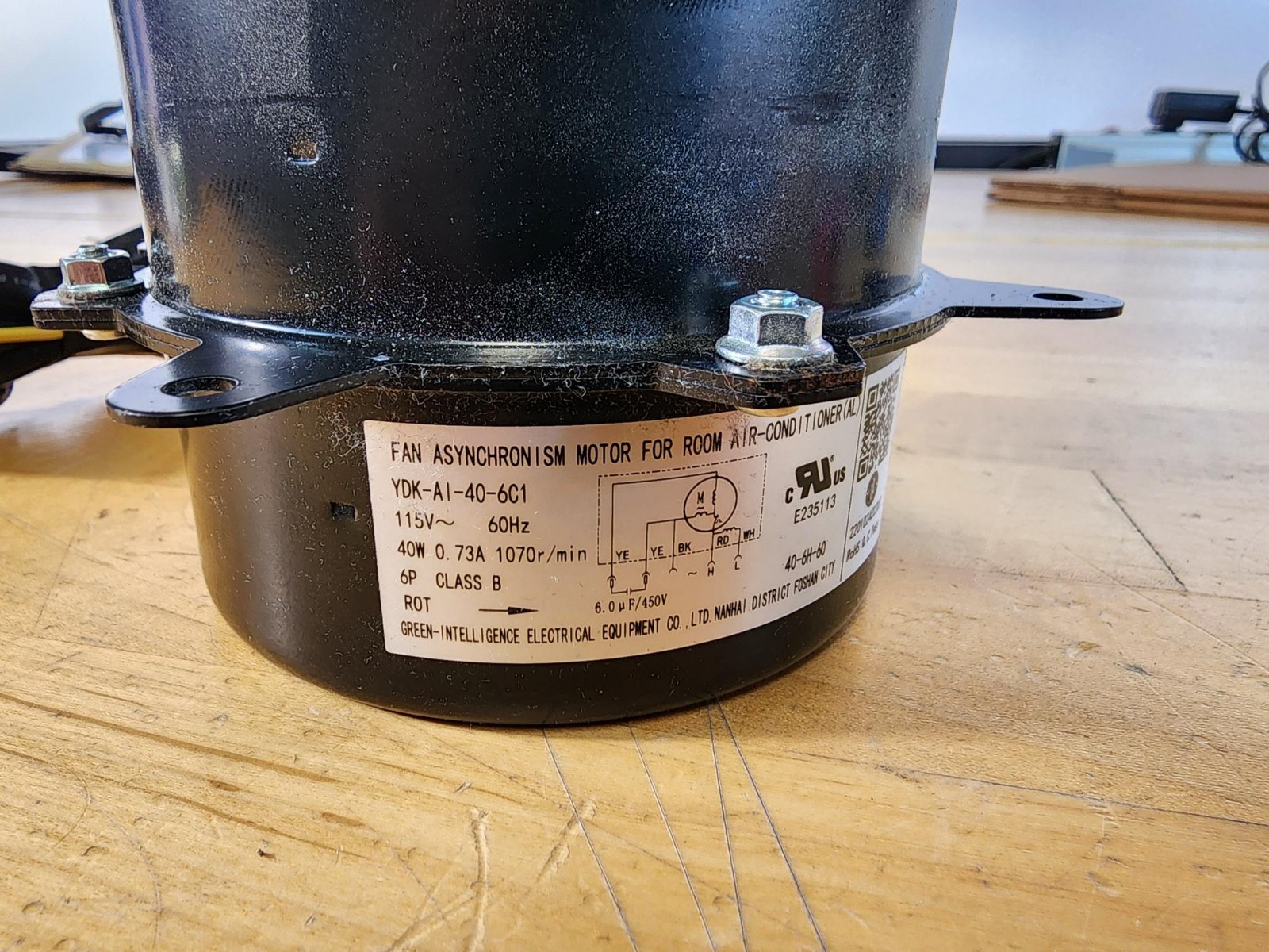 Fan Asynchronism Motor for A/C – YDK-AI-406C1 – 115V 40W 0.73A – YDK-AI-40-6C1