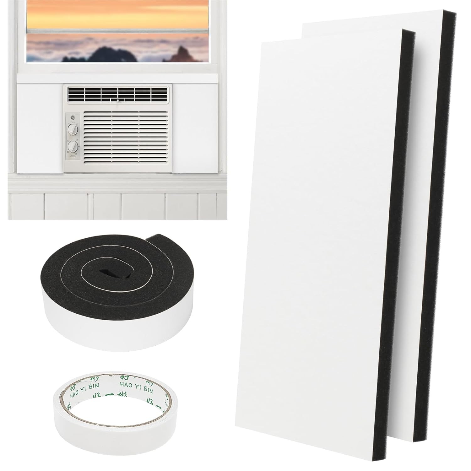 Window Air Conditioner Insulation Foam Panels AC Side Surround Kit BEWAVE