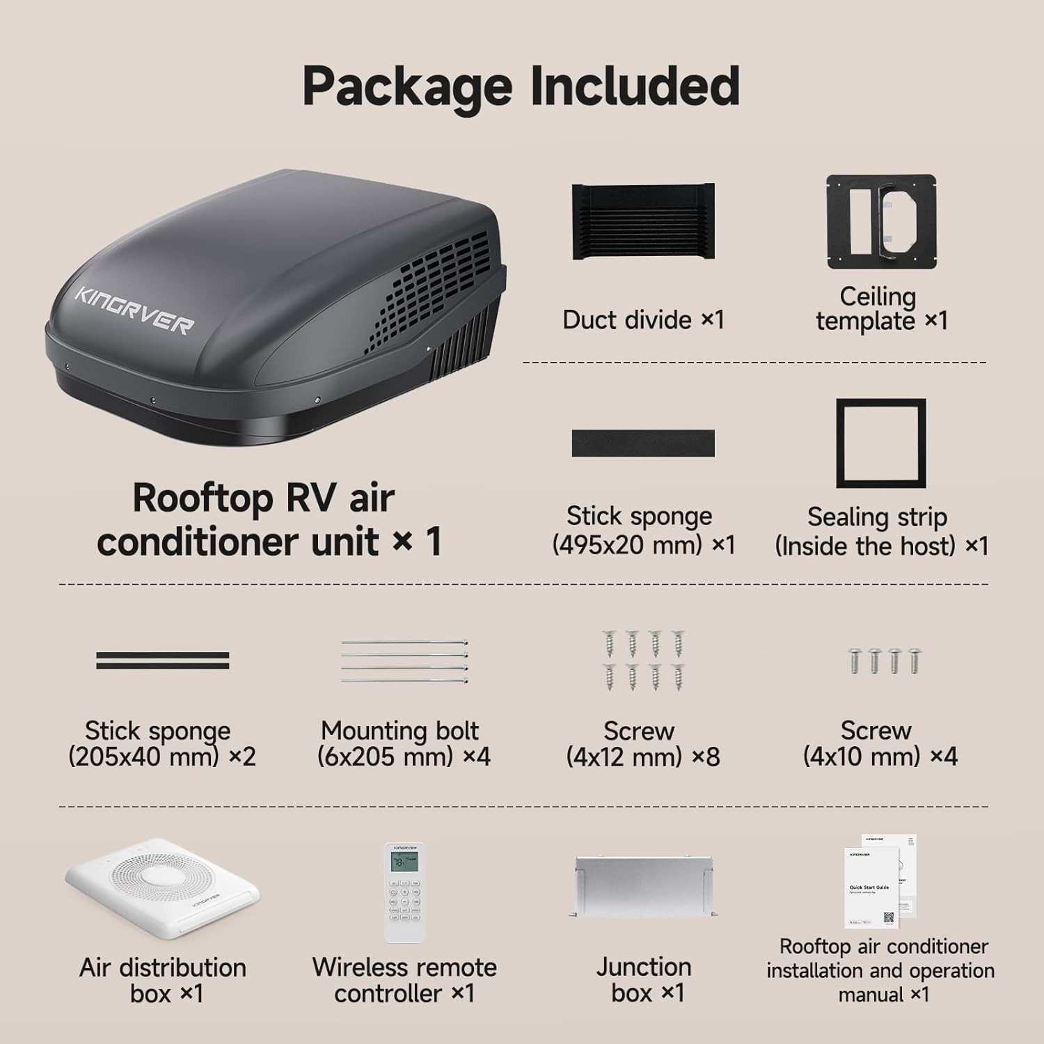 RV Rooftop Air Conditioner 18000 BTU for Ducted/Non-Ducted APP & Voice Control