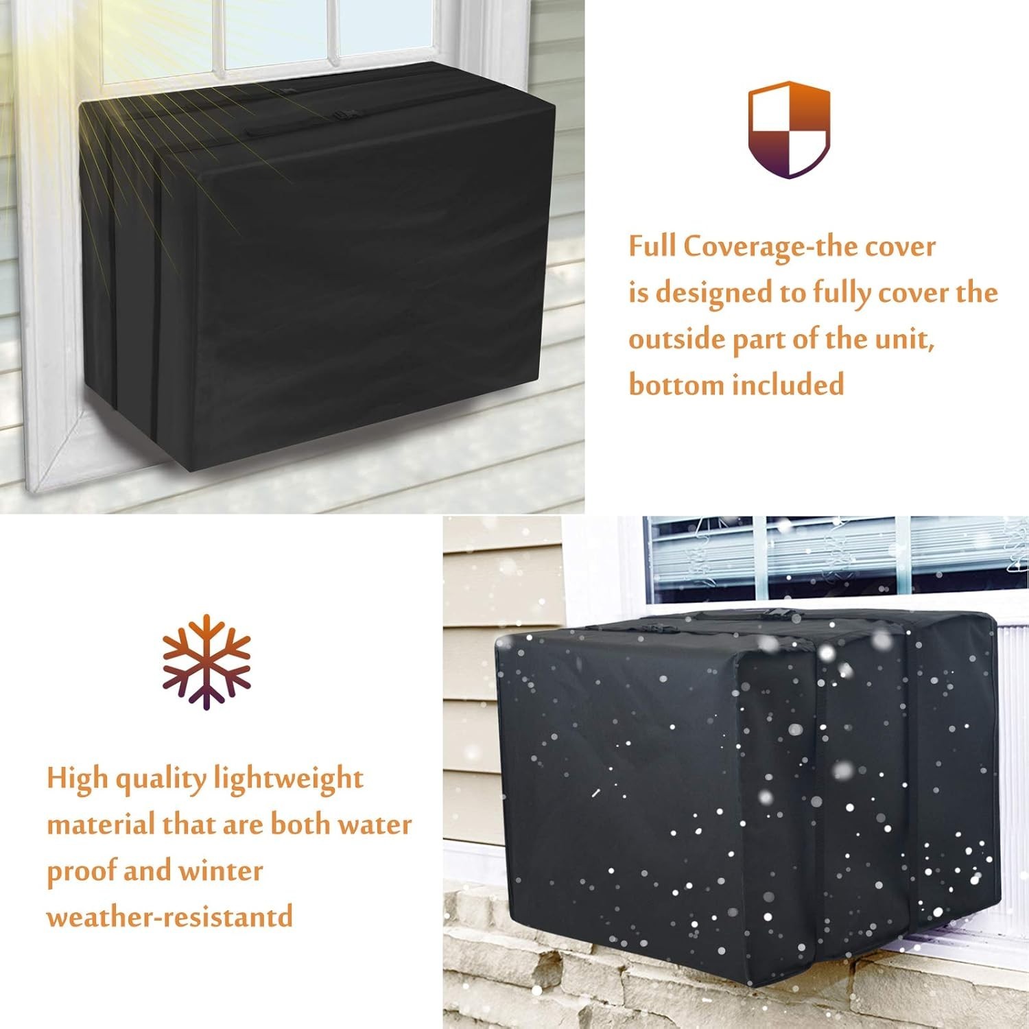 Window Air Conditioner Cover Small Waterproof 420D Polyester Outdoor Protection