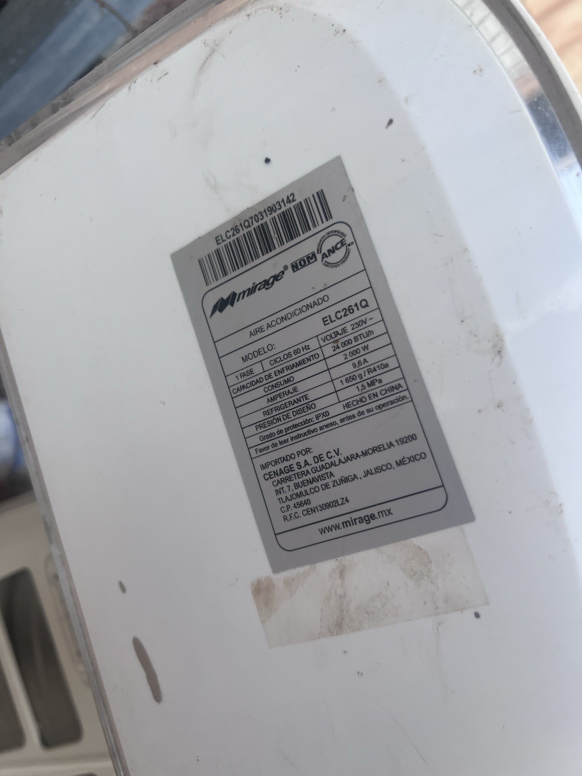 Mirage Life 12 ELF261D Air Conditioner, 24k BTU/h, 230V, 9.6 Amps, White