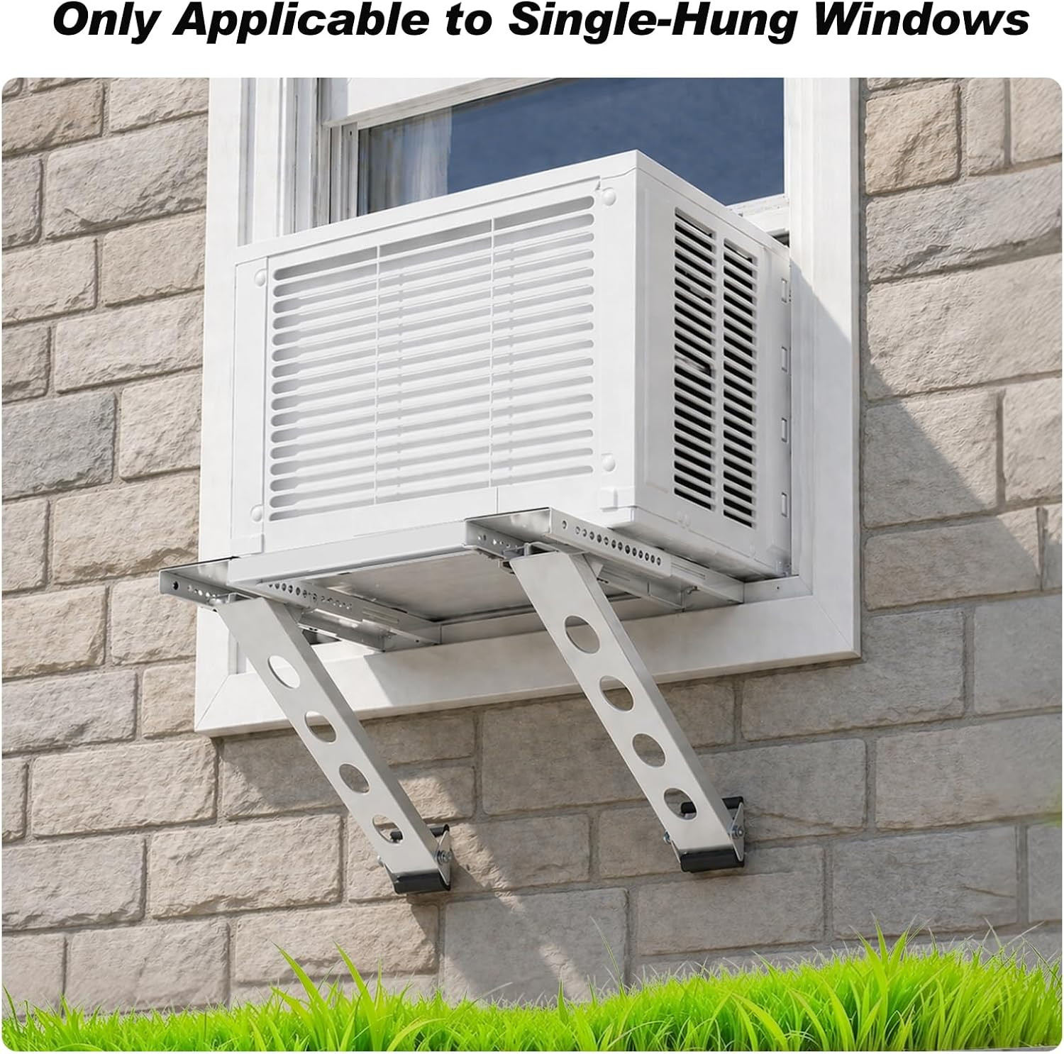 Upgraded Window AC Bracket No Drill, Adjustable 23″-39″ Window Air Conditioner S
