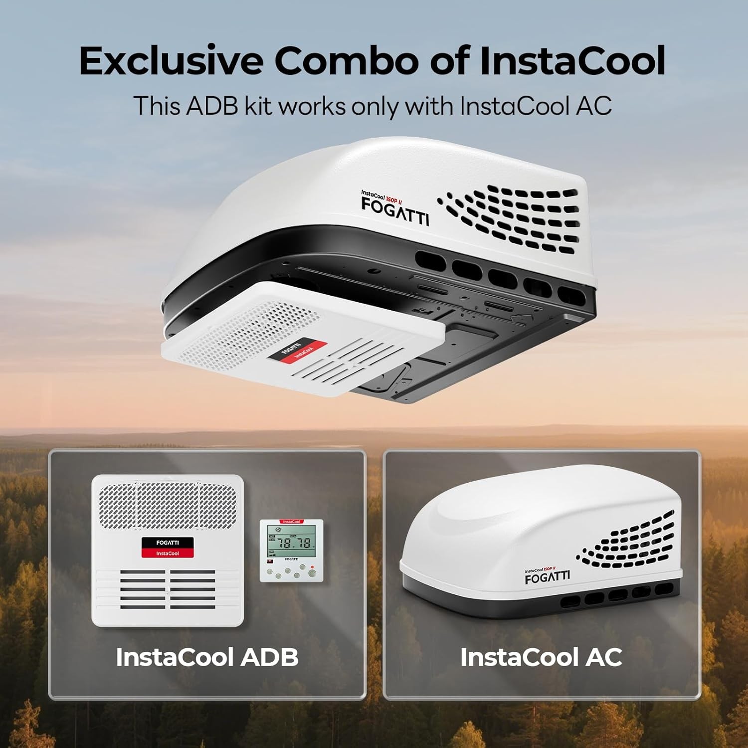 Ducted RV Air Conditioner with Heat Strip Rooftop AC Unit for Camper Trailer RV