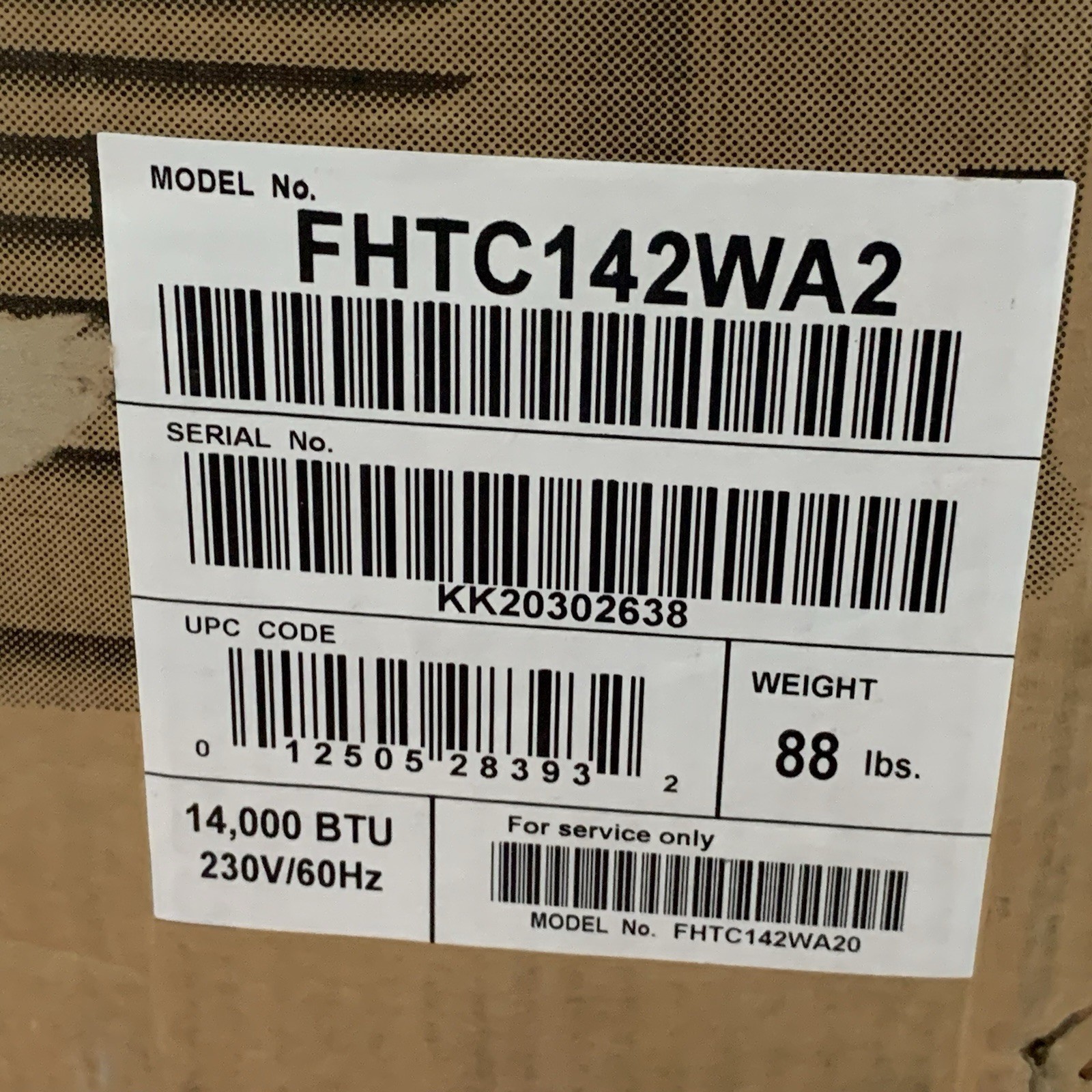 Frigidaire 230V 14000 BTU Through The Wall AC Air Conditioner Cools 700 Sq Ft