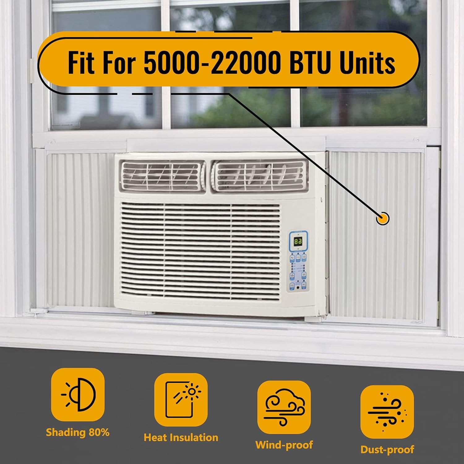Window AC Insulating Side Panel Kit Fits for Window Air Conditioner Units Replac
