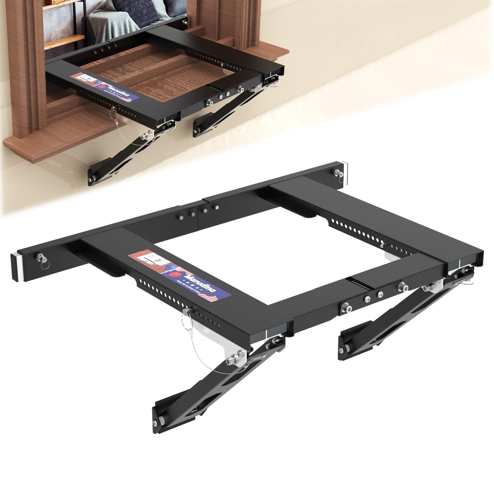 Adjustable Window AC Bracket – No Drill Installation, Extra Large Range, 300 lbs