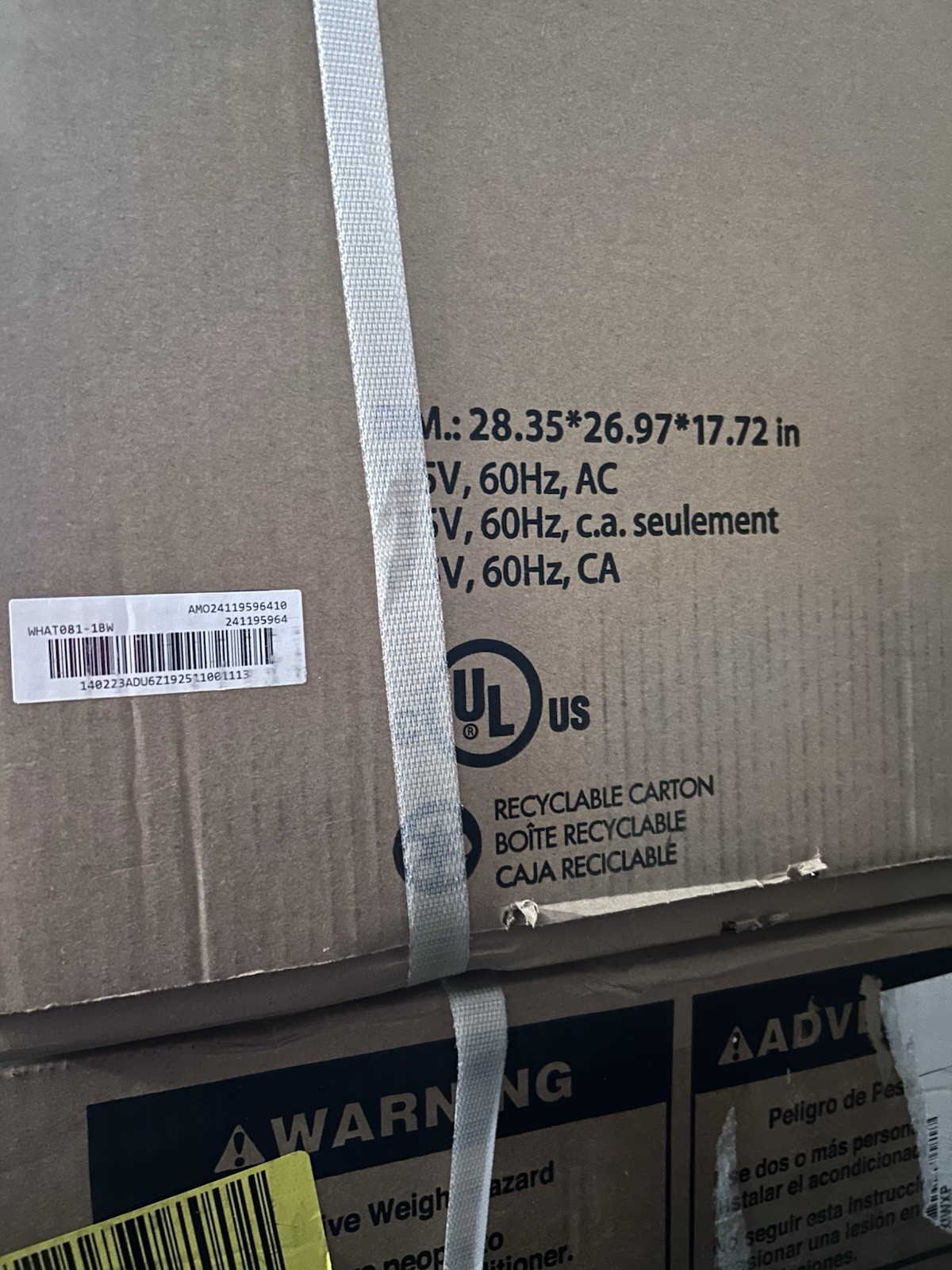 Whirlpool WHAT081-1BW 8,000 BTU Wall Air Conditioner 115V Brown EER 10.1