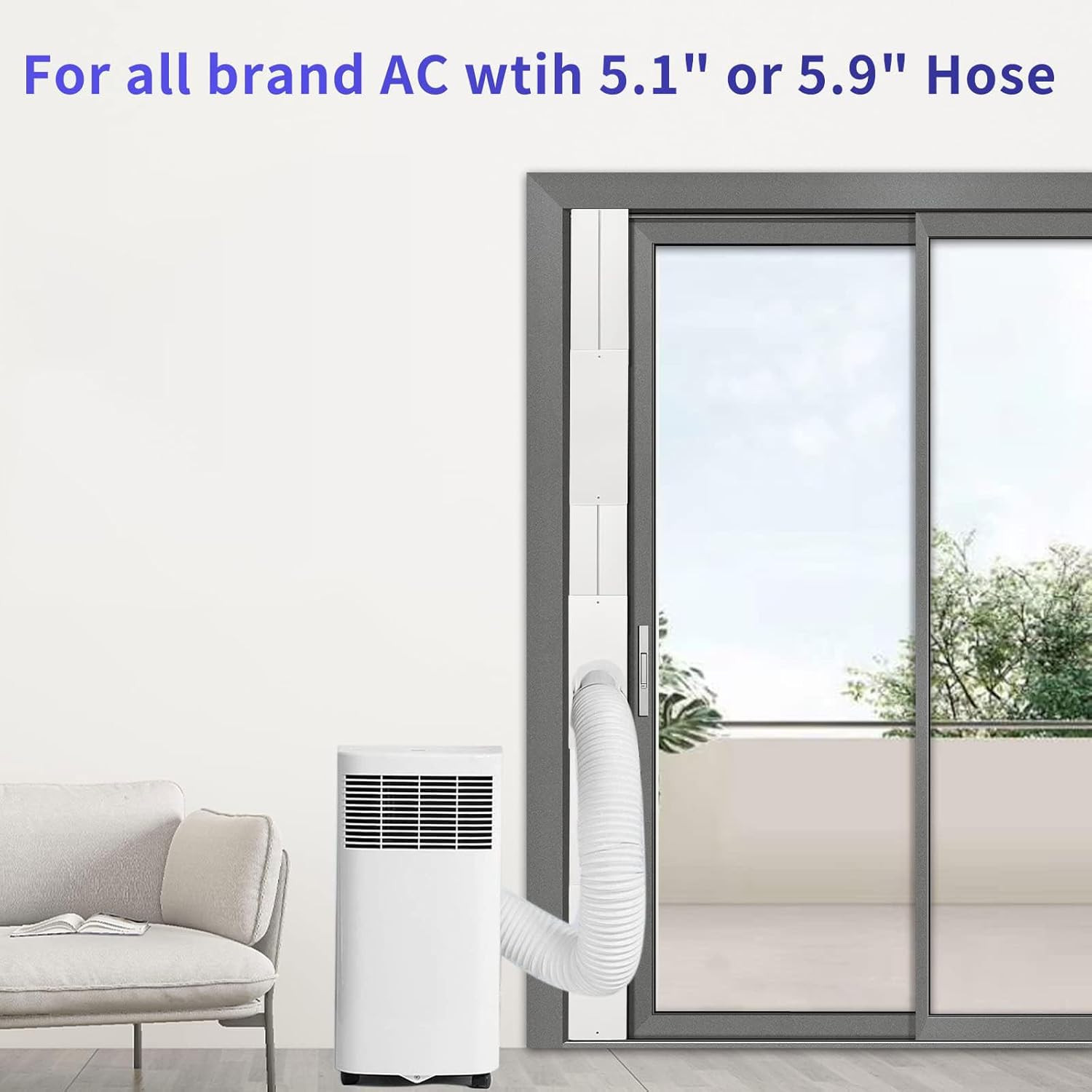Portable AC Window Vent Kit – Complete Air Conditioner Window Kit, Adjustable PV