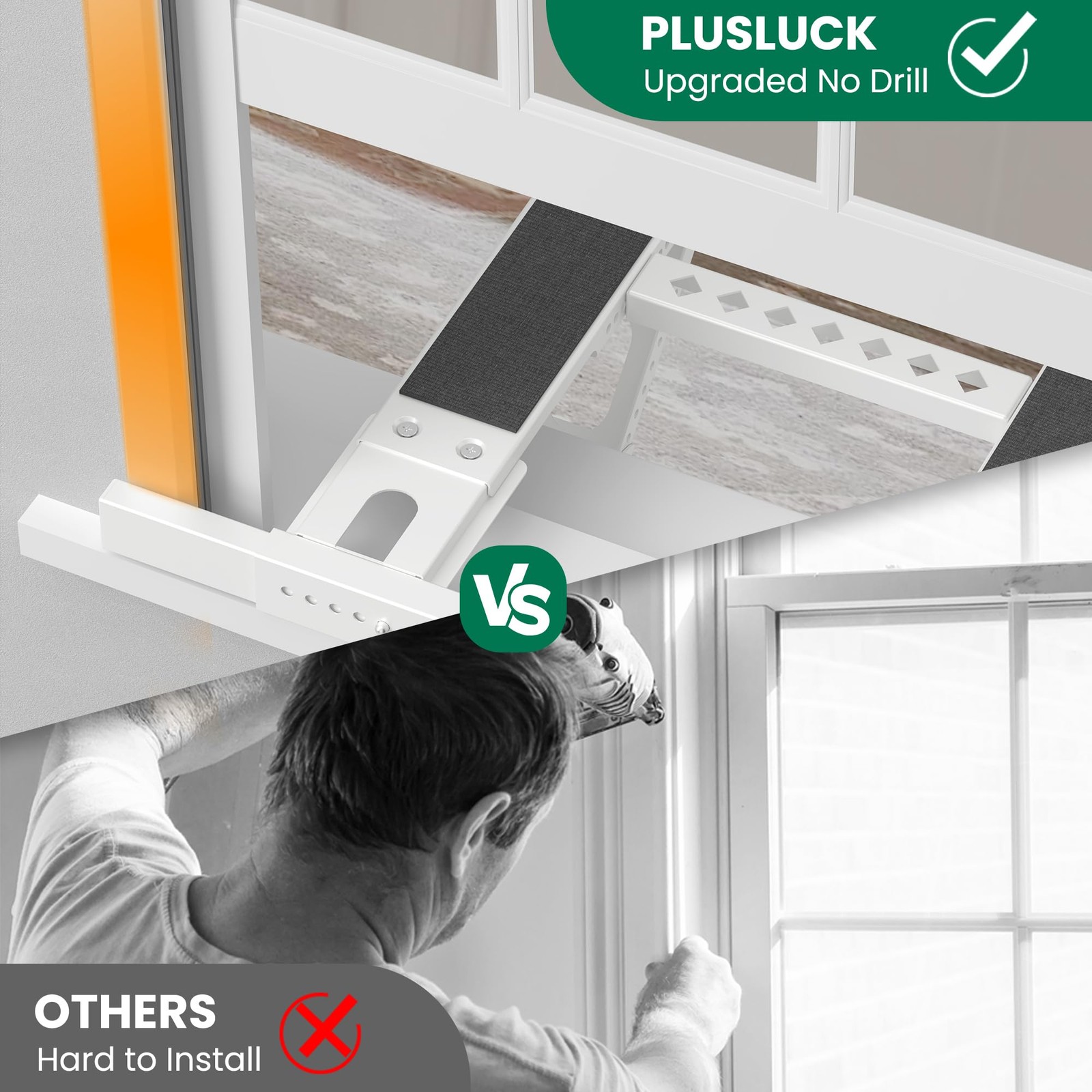 No-Drill AC Bracket Heavy Duty Adjustable Window Holder 350lbs 5000-24000 BTU