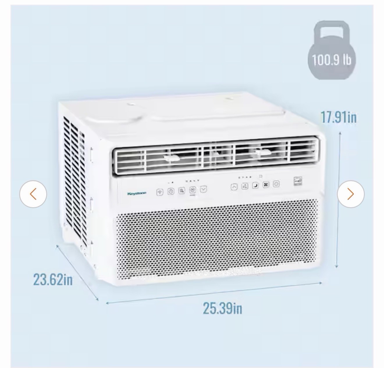 Keystone 24000 BTU Window Air Conditioner 230V White Remote, Timer, Dehumidifier