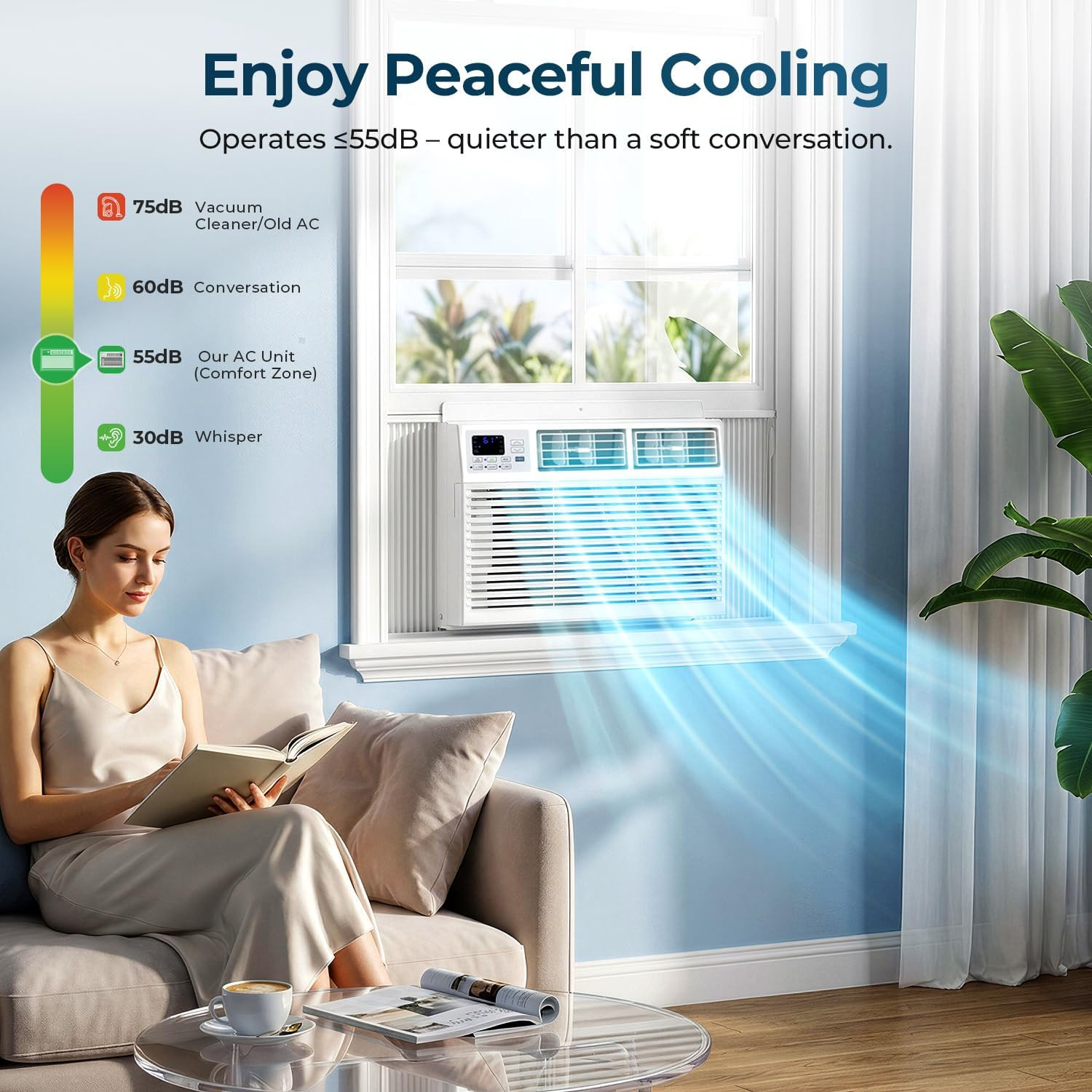 12,000 BTU Window Air Conditioner, 3-In-1 AC Unit with Dehumidifier for Large Ro