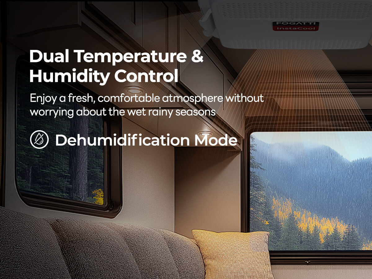 Non-Ducted 15000BTU RV Air Conditioner with Heat Strip Camper AC Unit 115V AC