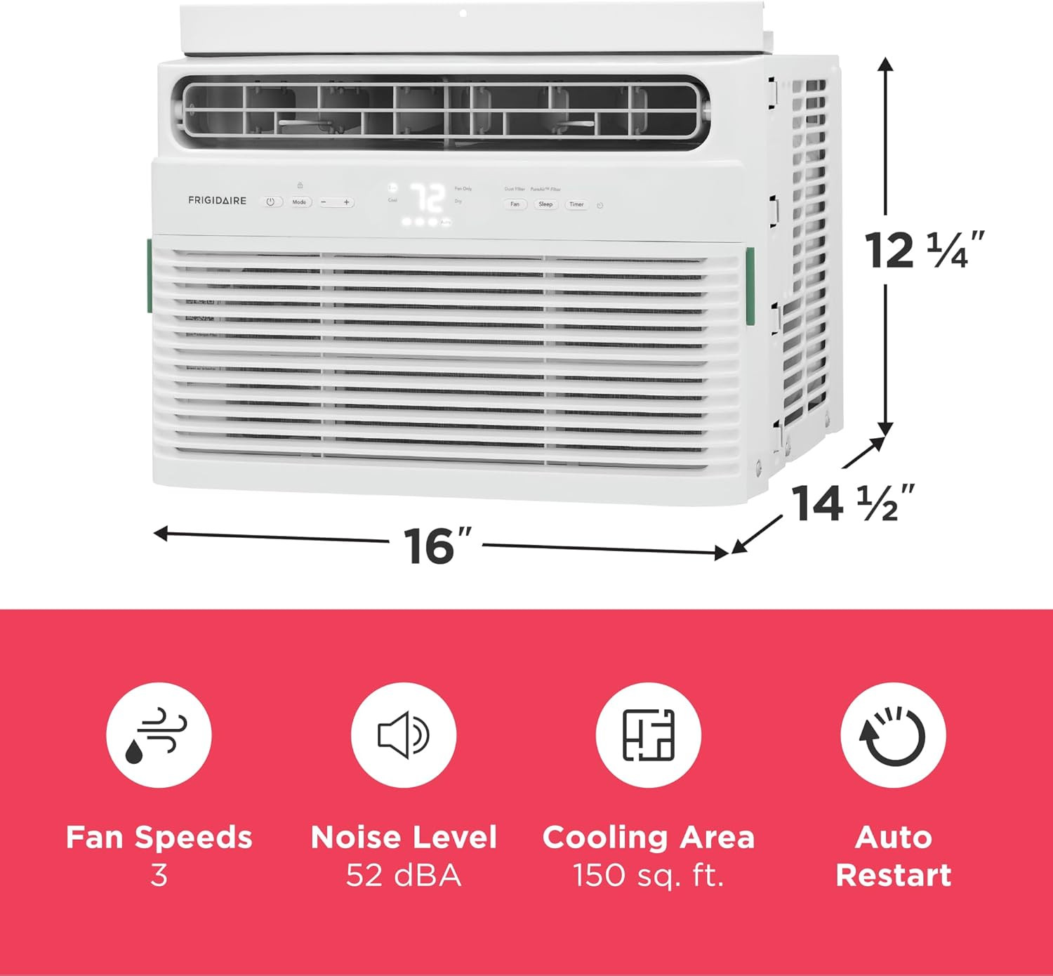 Frigidaire 5,000 BTU Window Air Conditioner with Remote Control, Cools up to 150