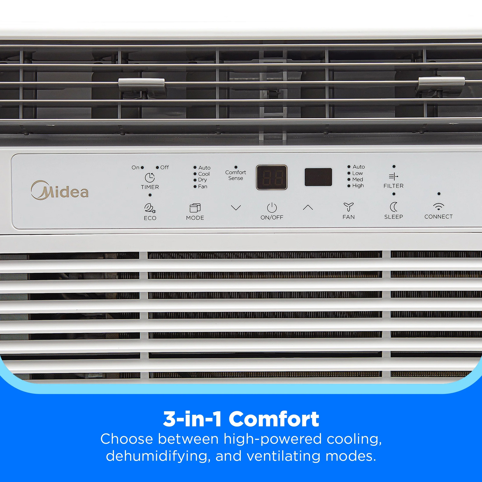 8,000 BTU 115V Smart Window Air Conditioner with Comfort Sense Remote, Up